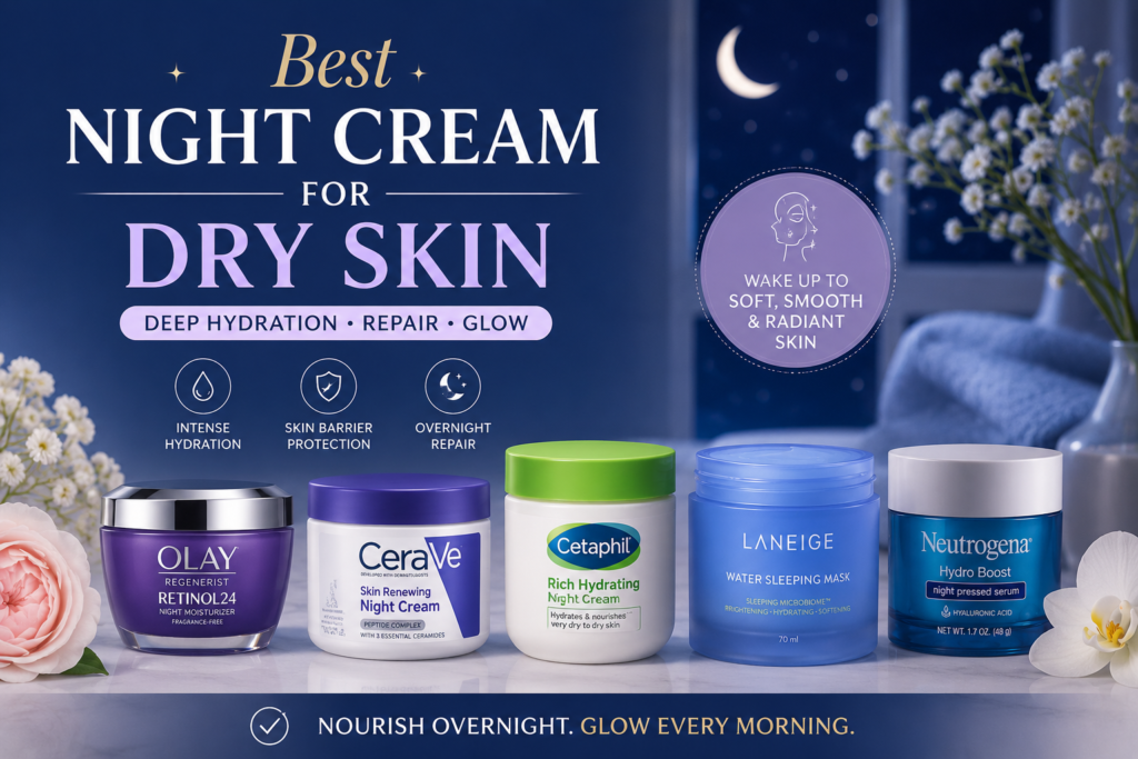 Best Night Cream for Dry Skin: Top 6 Hydrating Picks for Soft & Glowing Skin (2026)