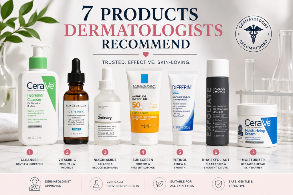 7 Products Dermatologists Recommend for Healthy, Glowing Skin (2026 Guide)