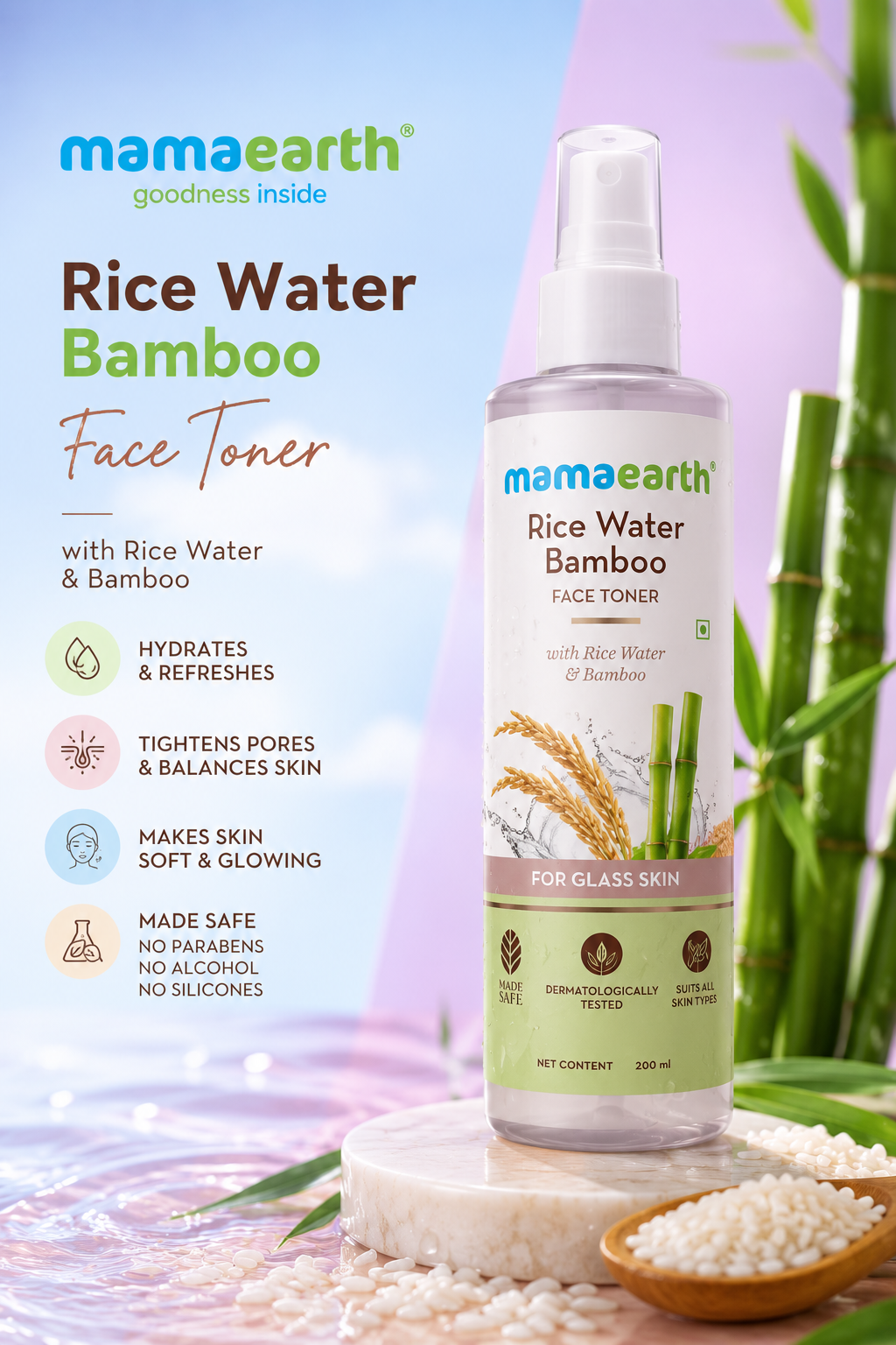 Mamaearth Rice Water Bamboo Face Toner