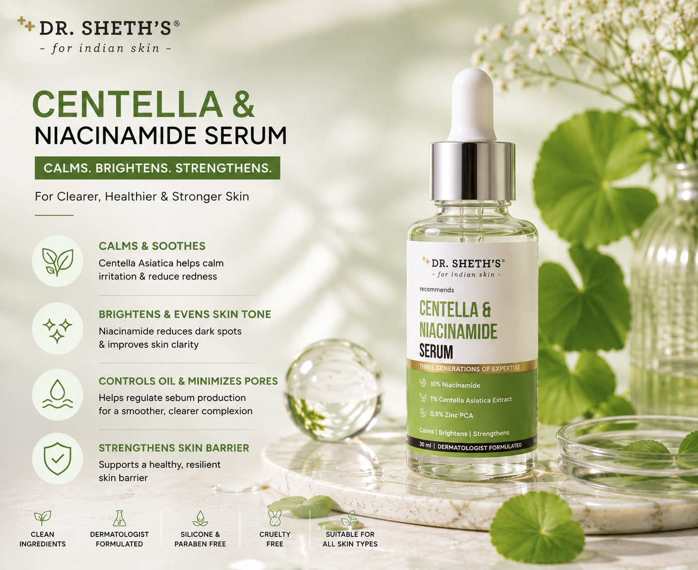 Dr. Sheth's Centella & Niacinamide Serum