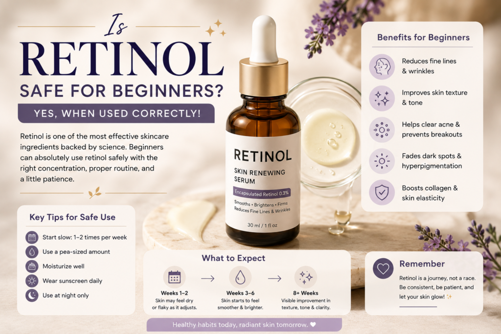 Is Retinol Safe for Beginners? Benefits, Side Effects & How to Start (2026 Guide)