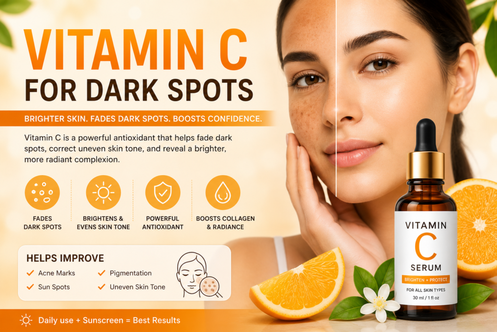Vitamin C for Dark Spots: Benefits, How to Use It & Best Serums (2026 Guide)