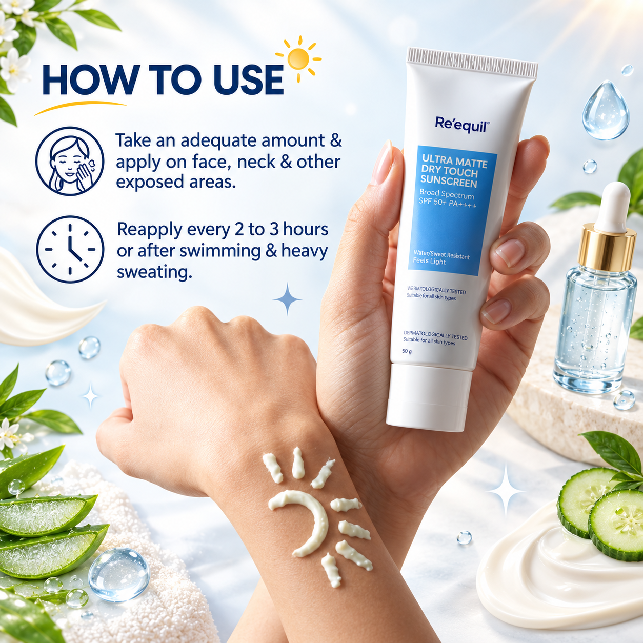 Re'equil Ultra Matte Dry Touch Sunscreen SPF 50+ PA++++