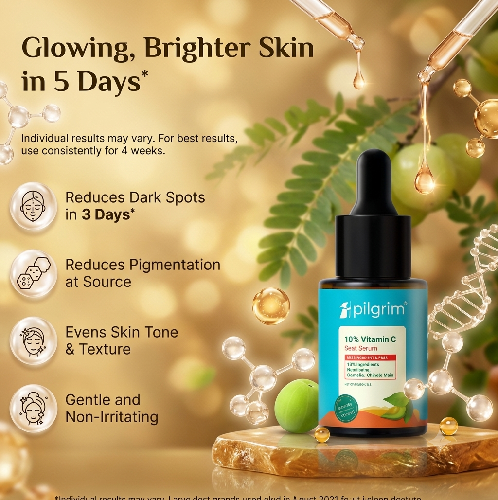 Pilgrim 10% Vitamin C Face Serum for Triple Glow+++