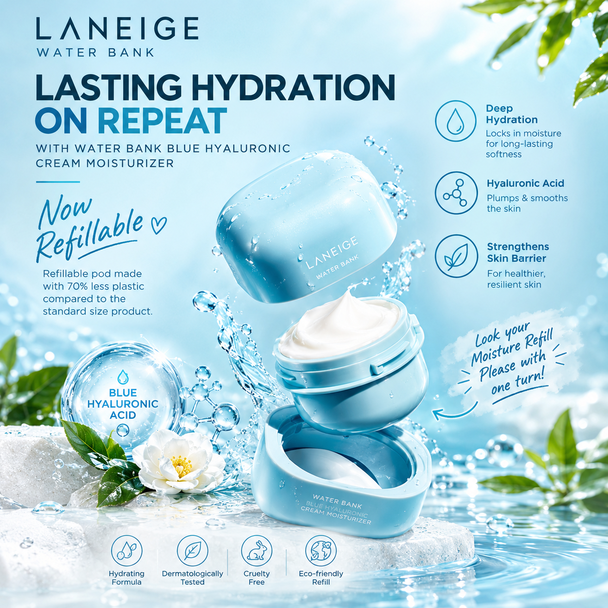 Laneige Water Bank Blue Hyaluronic Cream Moisturizer
