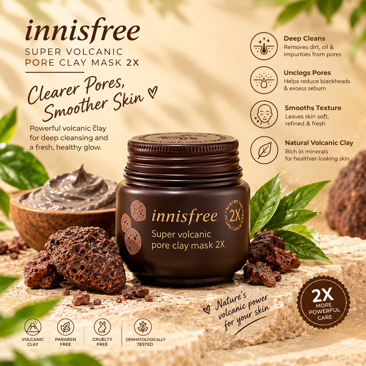 Innisfree Super Volcanic Pore Clay Mask 2X